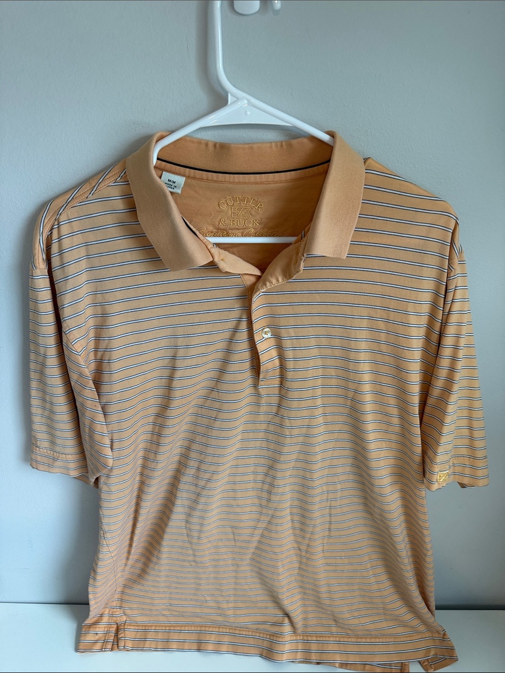 Cutter & Buck Peach Striped Performance Polo
